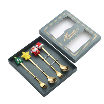 Festive Elk Spoon Fork Set